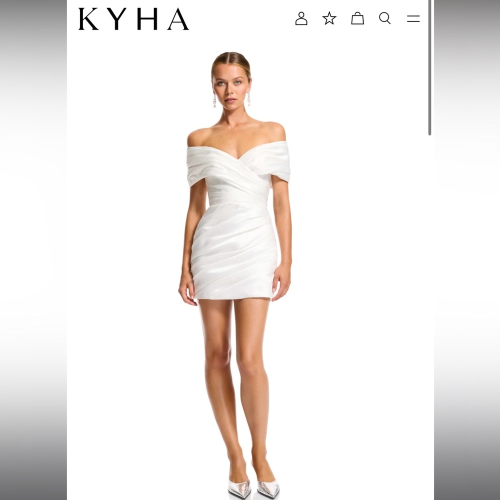 KYHA White Strapless Off-Shoulder Mini Dress